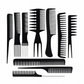 Friseurkamm-Set 10-teilig mit Etui – Haarschneide- und Stylingkämme