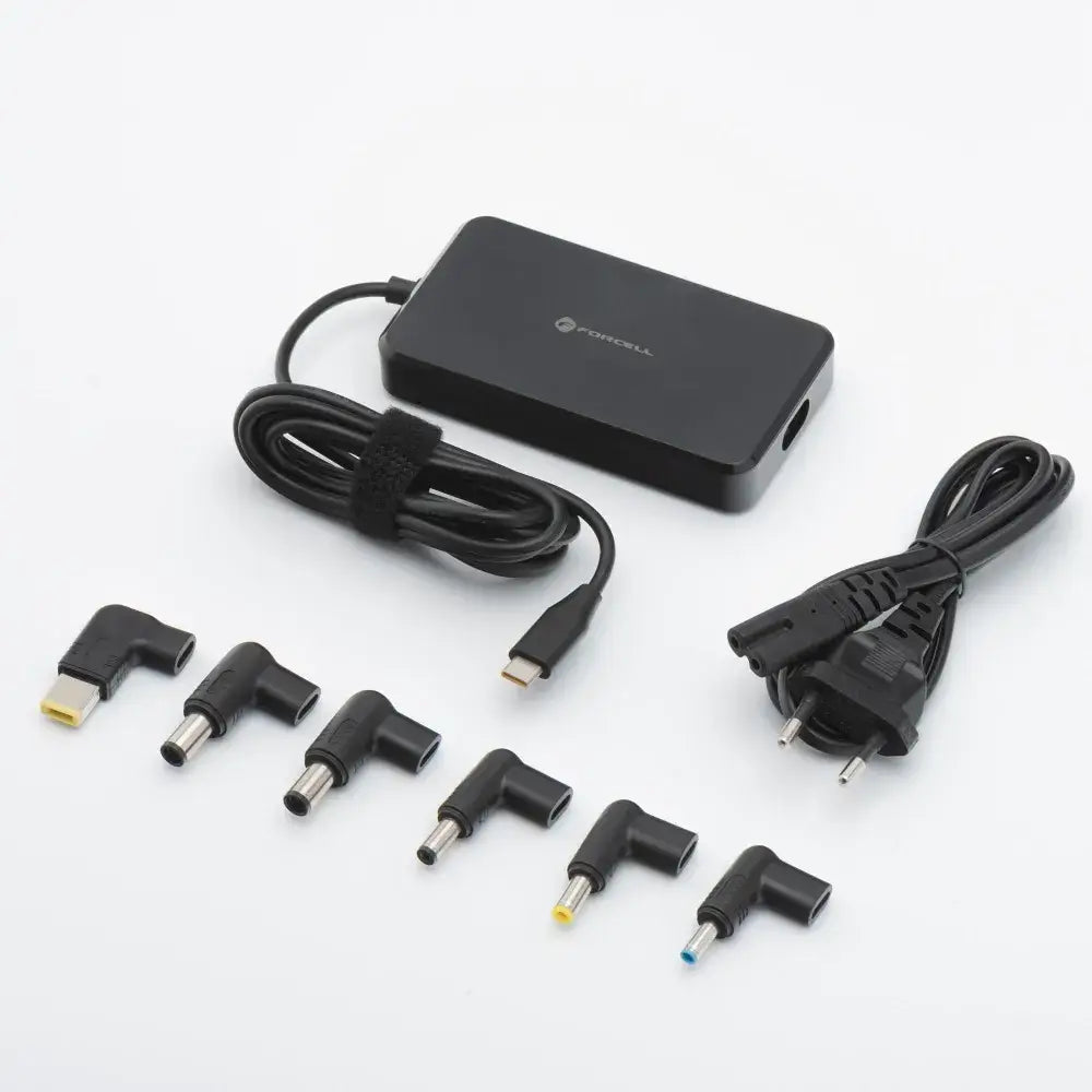 Forcell E856 Universal Laptop Charger 90W 6 Adapter Schwarz