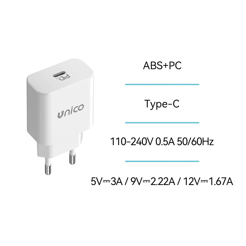 HC2348 USB-C PD 20W Schnellladegerät Schwarz