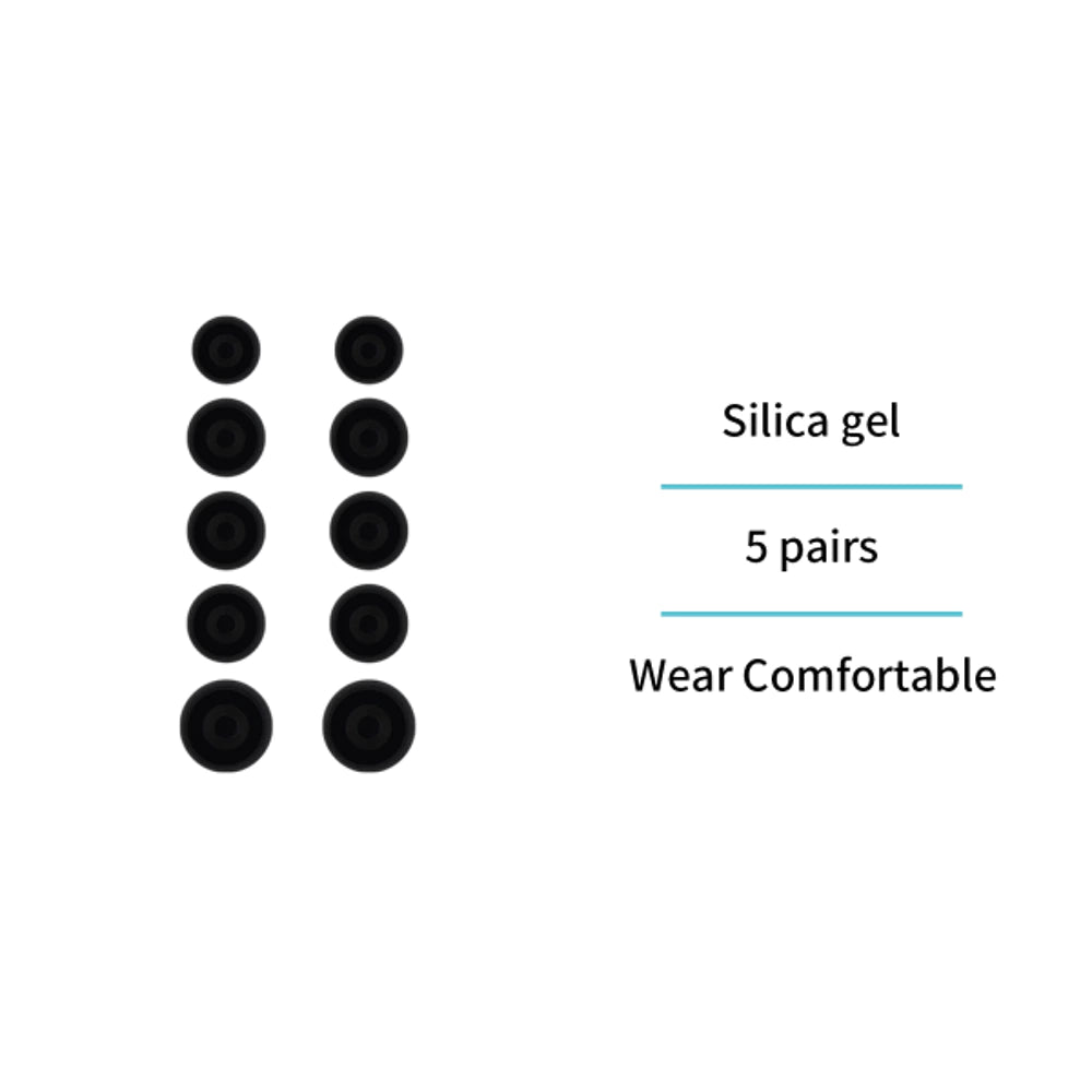 EP1900 Silikon Ohrstöpsel 5 Paar Ersatz Schwarz