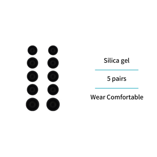 EP1900 Silikon Ohrstöpsel 5 Paar Ersatz Schwarz