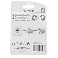 Benson Reiseadapter UK auf EU – 13 A Ohne Erdung Weiß - MIZO.at