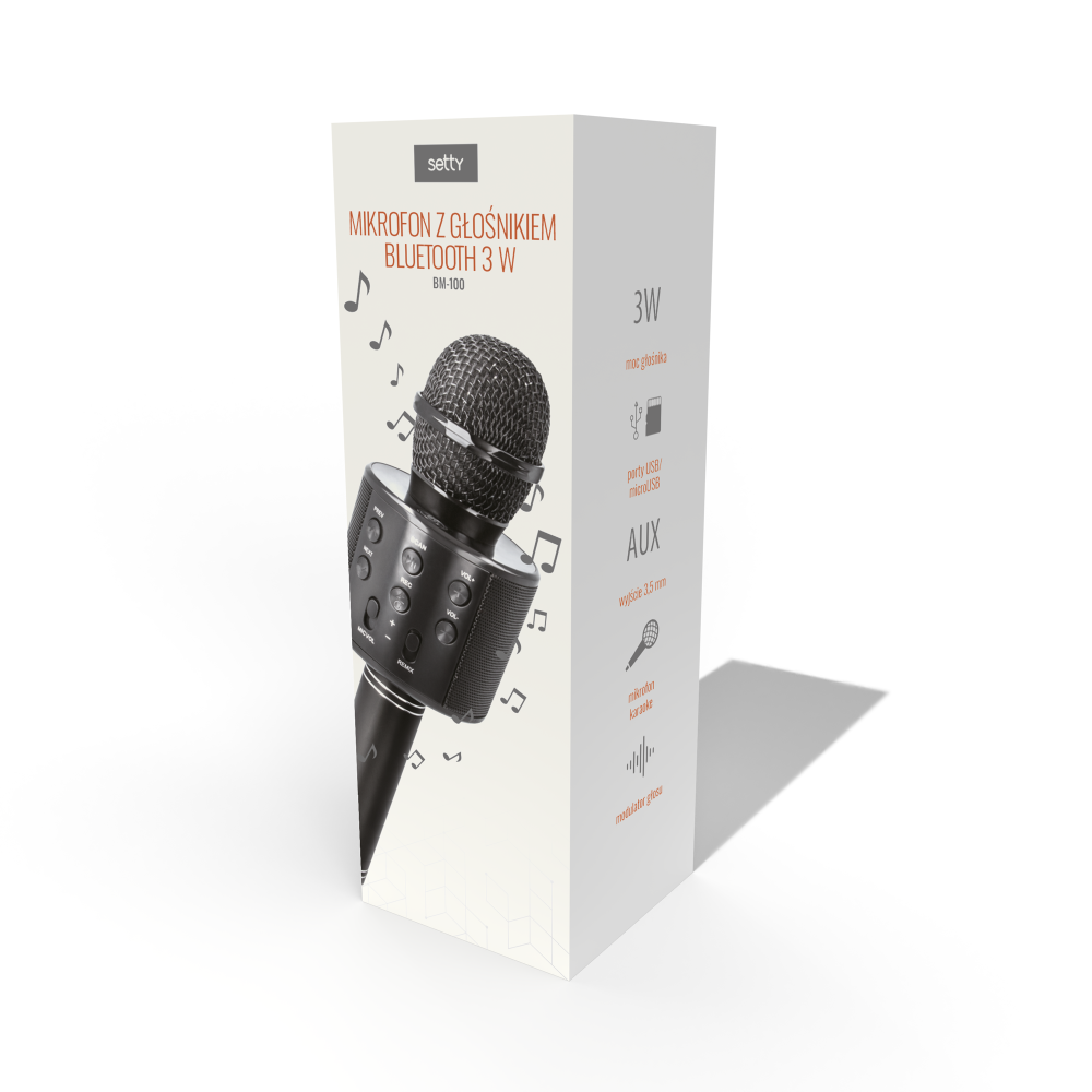 Setty BM-100 Bluetooth Mic | Speaker & Karaoke Fun Black - MIZO.at