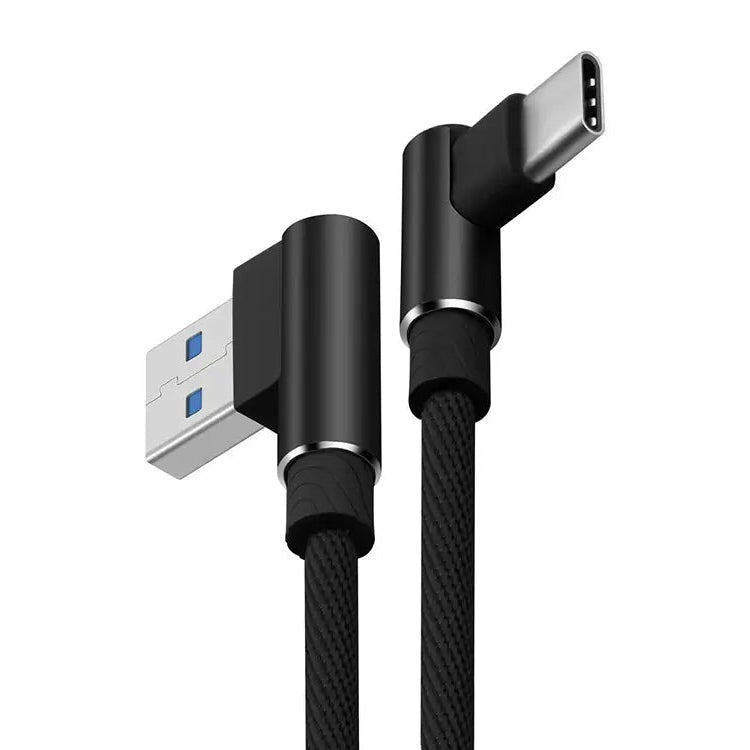 USB-C Winkel-Ladekabel QC 1 m – Nylon Geflochten Mehrfarbig - MIZO.at