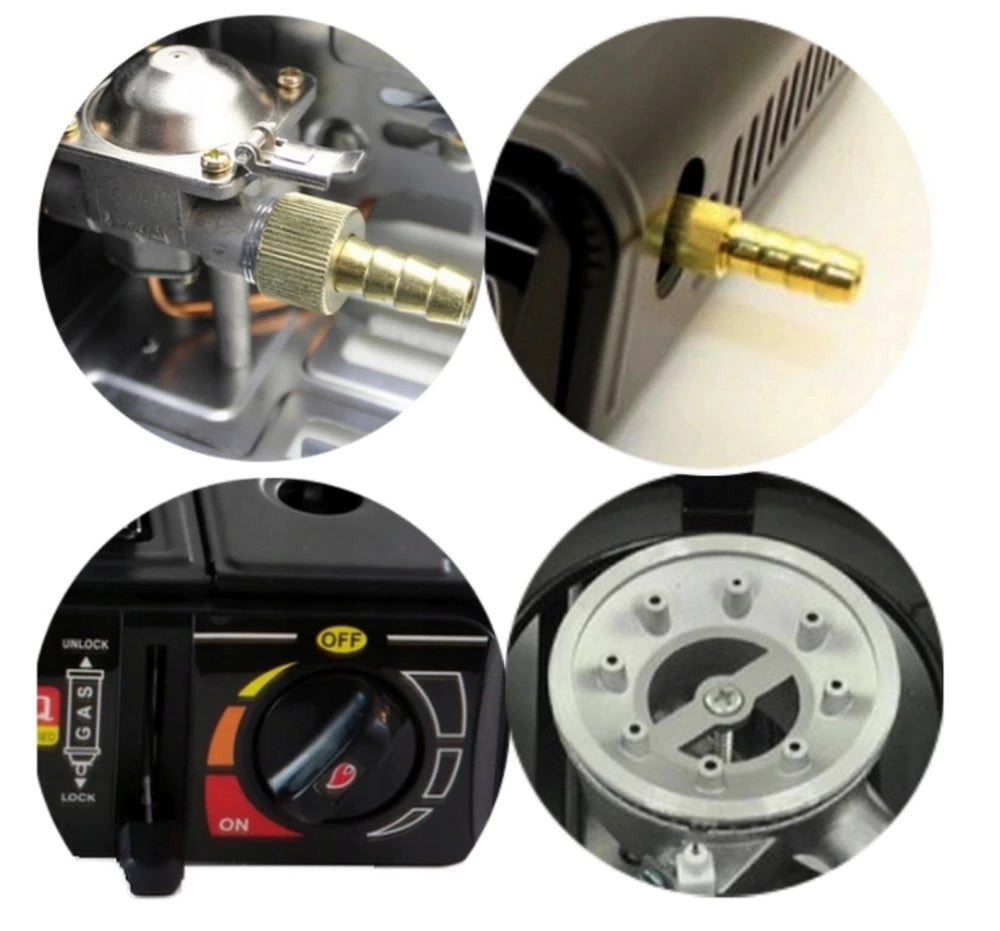 2-in-1 Camping Gaskocher 2200W mit Koffer