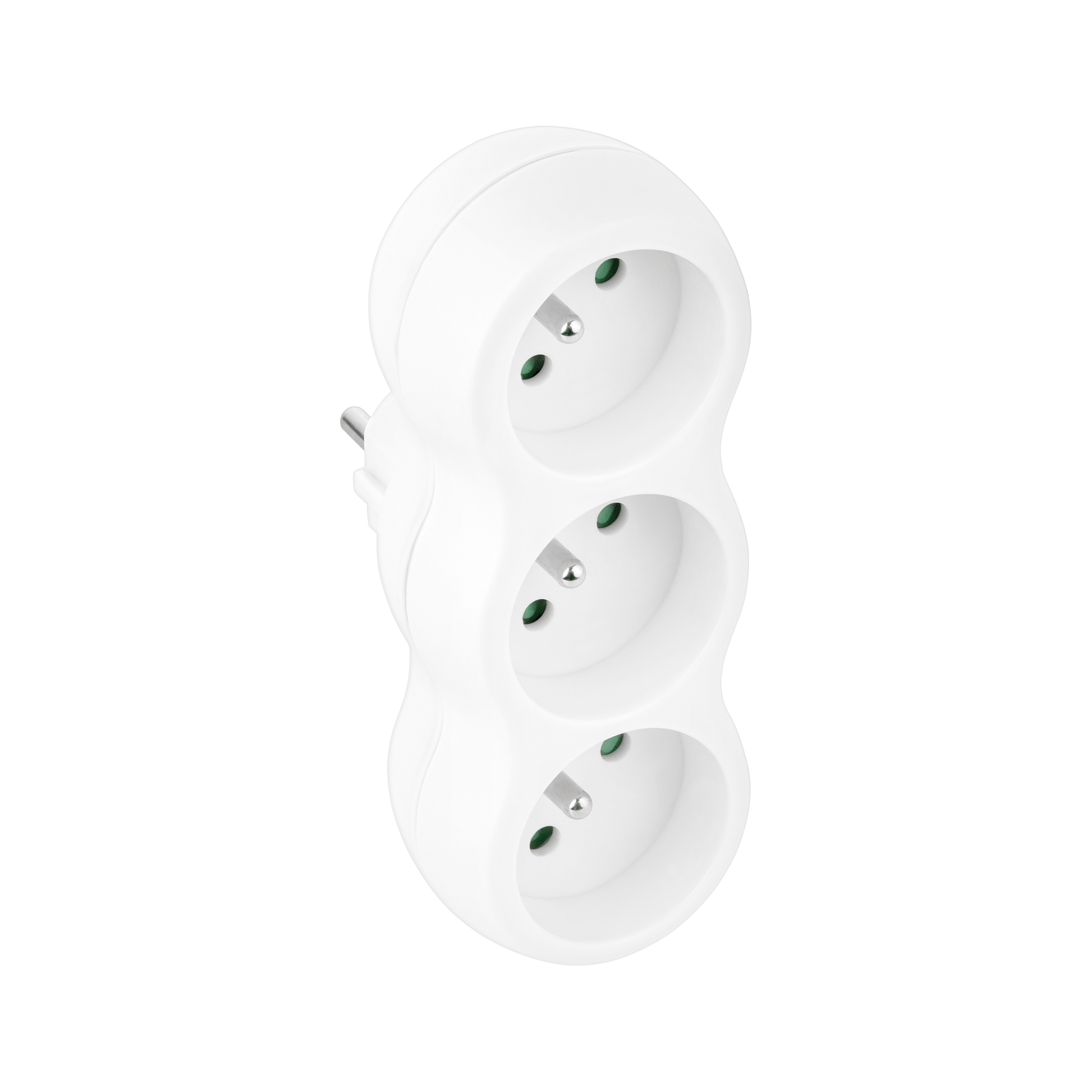 Steckdosenadapter 3-fach Schuko Verteiler vertikal - MIZO.at