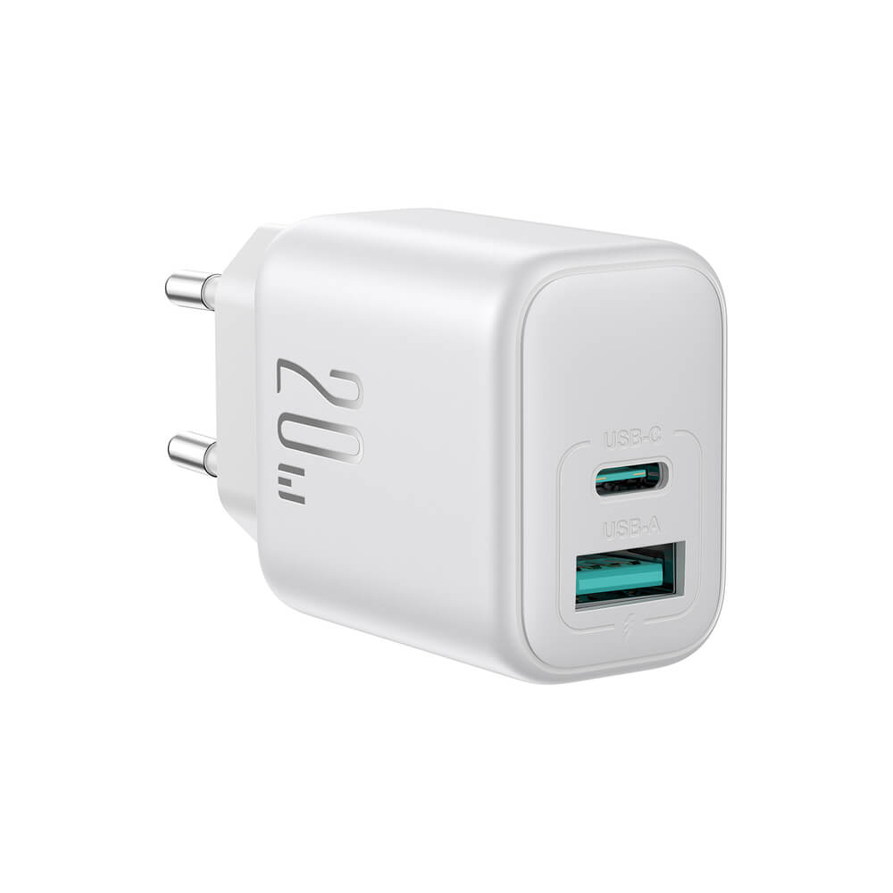 Joyroom JR-TCF21 20W Dual Ladegerät USB-C + USB-A PD QC Weiß - MIZO.at