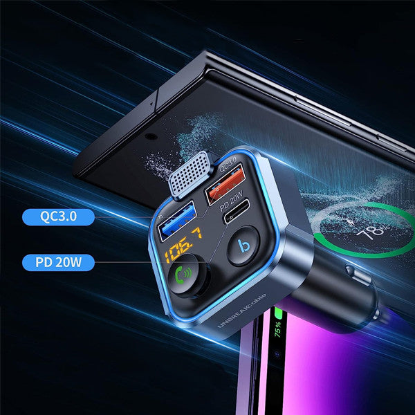 Ecobox FM Transmitter Bluetooth 12-24V Dual USB PD 20W - MIZO.at