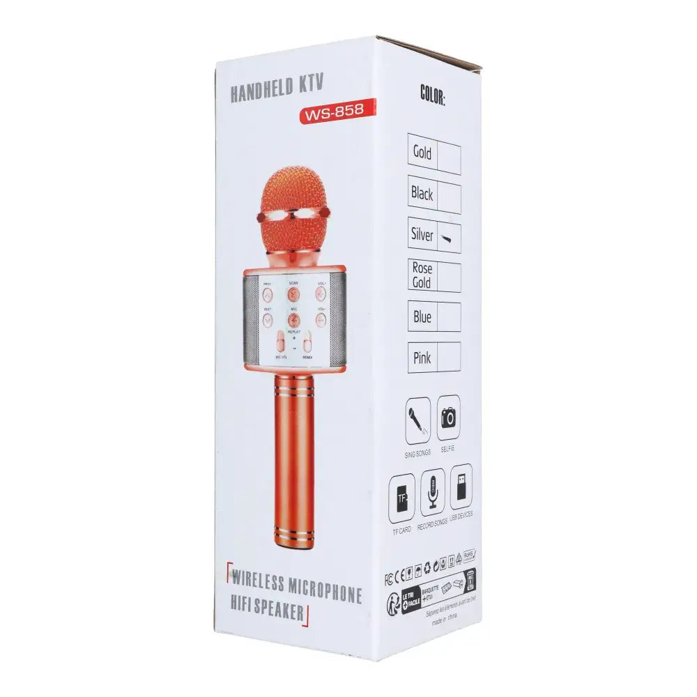 Multimedia Karaoke Microphone CR58 Gold | Wireless & High-Quality Sound - MIZO.at