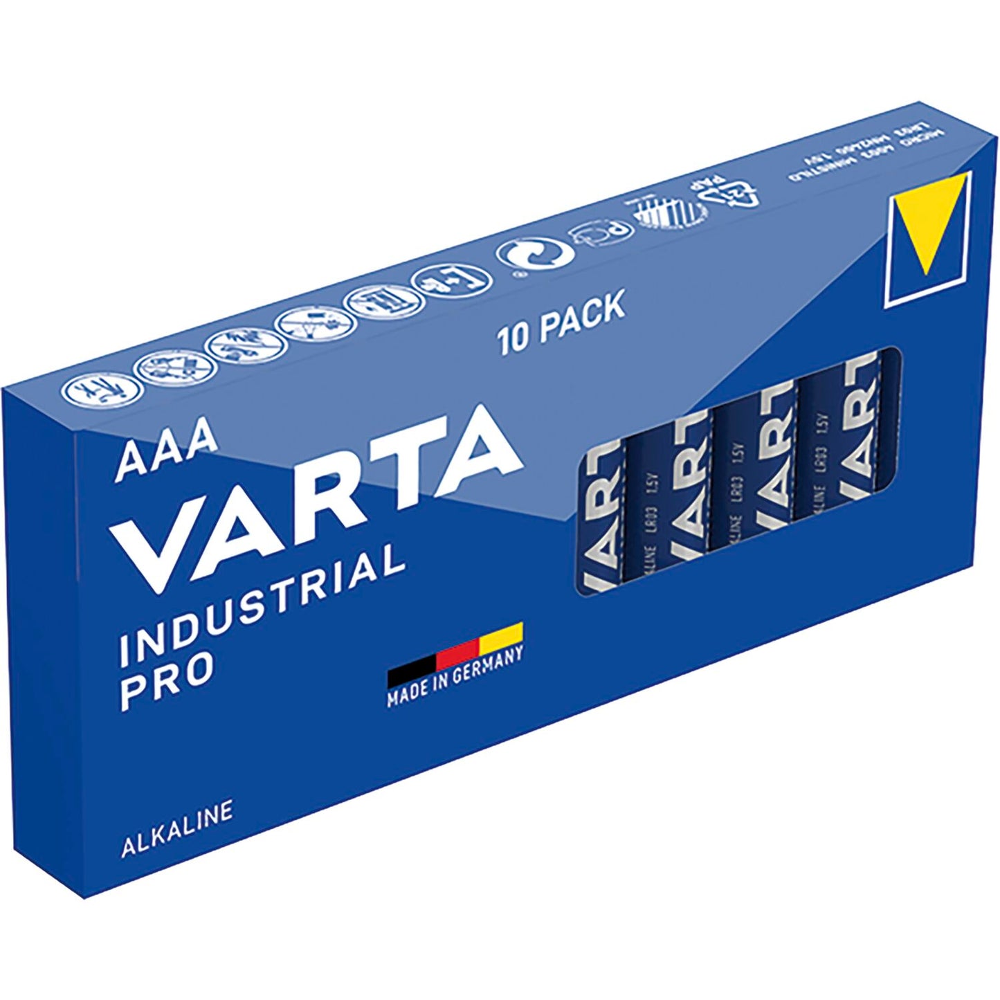 10er Pack Varta Industrial PRO AAA LR03 Alkaline Batterien - MIZO.at