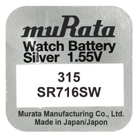 Murata 315 SR716SW Silber Knopfzelle 1,55 V - MIZO.at
