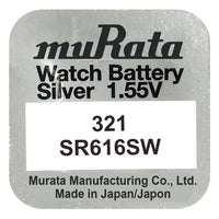 Murata 321 SR616SW Silber Knopfzelle 1,55 V - MIZO.at