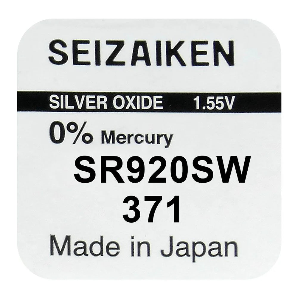 Seizaiken SR920SW (371) Silberoxid Uhrenbatterie 1,55 V