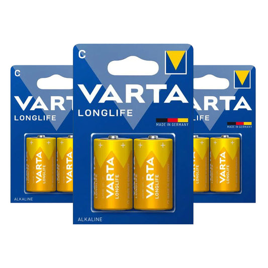 VARTA Longlife C LR14 1,5V Alkaline-Batterien – 6 Stück (3 × 2er Blister)