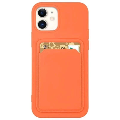 iPhone 13 Pro Card Case | Orange Silicone Wallet with Card Slot - MIZO.at