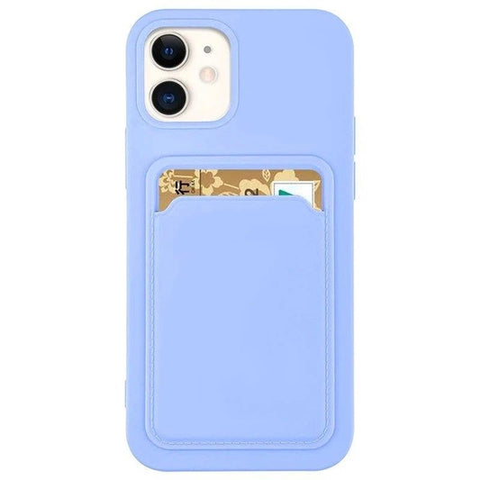 iPhone 13 Pro Max Card Case | Purple Silicone Wallet with Card Slot - MIZO.at