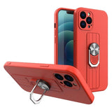 iPhone 12 Mini Ring Silikon Hülle Rot – Fingerhalterung & Ständer - MIZO.at