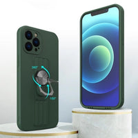 iPhone 12 Pro Ring Silicone Case | Light Blue with Finger Grip & Stand - MIZO.at