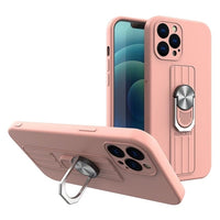 iPhone 13 Pro Ring Silicone Case | Dark Blue with Finger Grip & Stand - MIZO.at