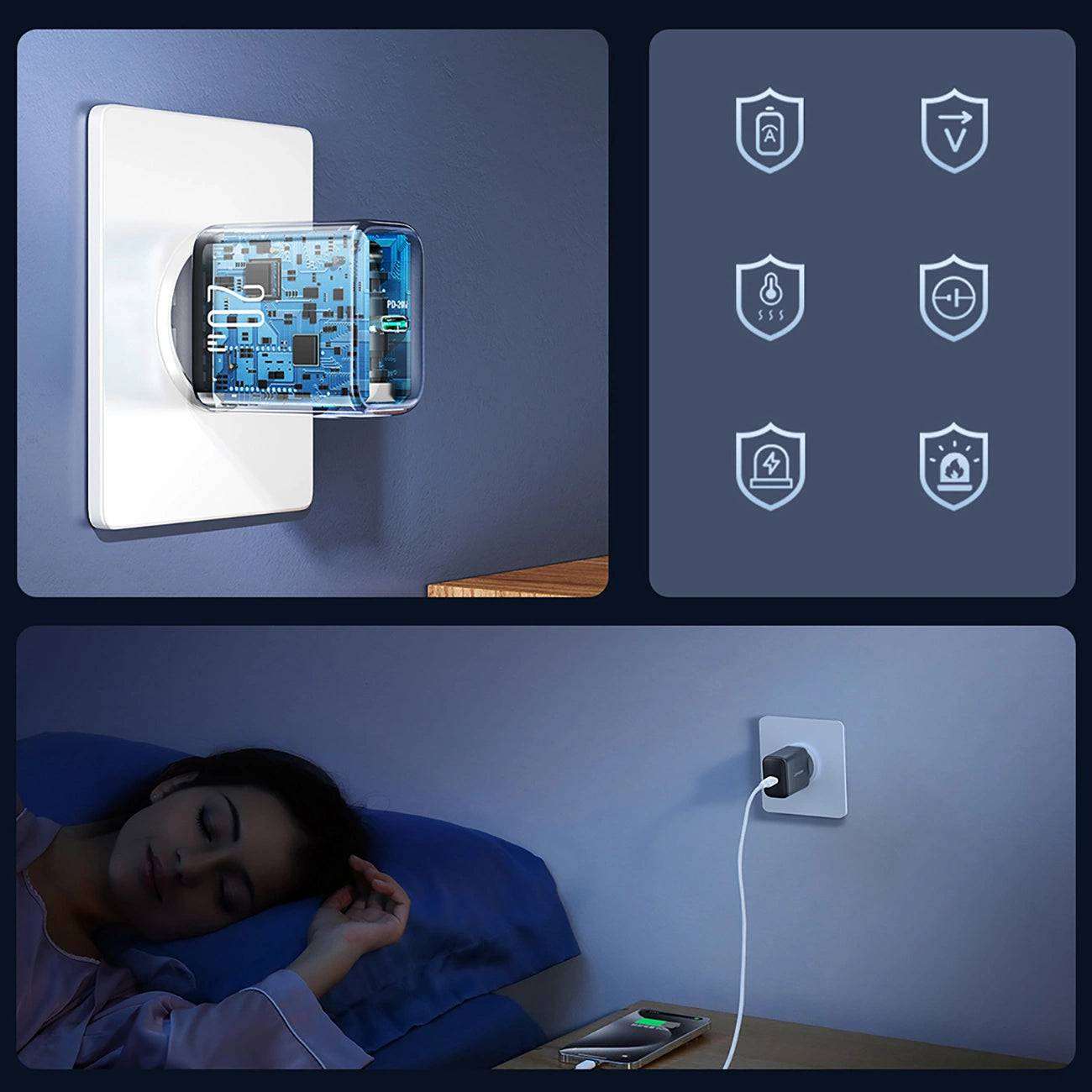 Joyroom JR-TCF20 USB-C PD 20W Ladegerät – Kompakt & Schnell – Schwarz - MIZO.at