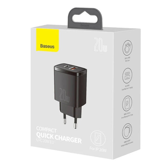 Baseus 2-in-1 Schnellladegerät 20W – Dual USB Adapter Weiß - MIZO.at