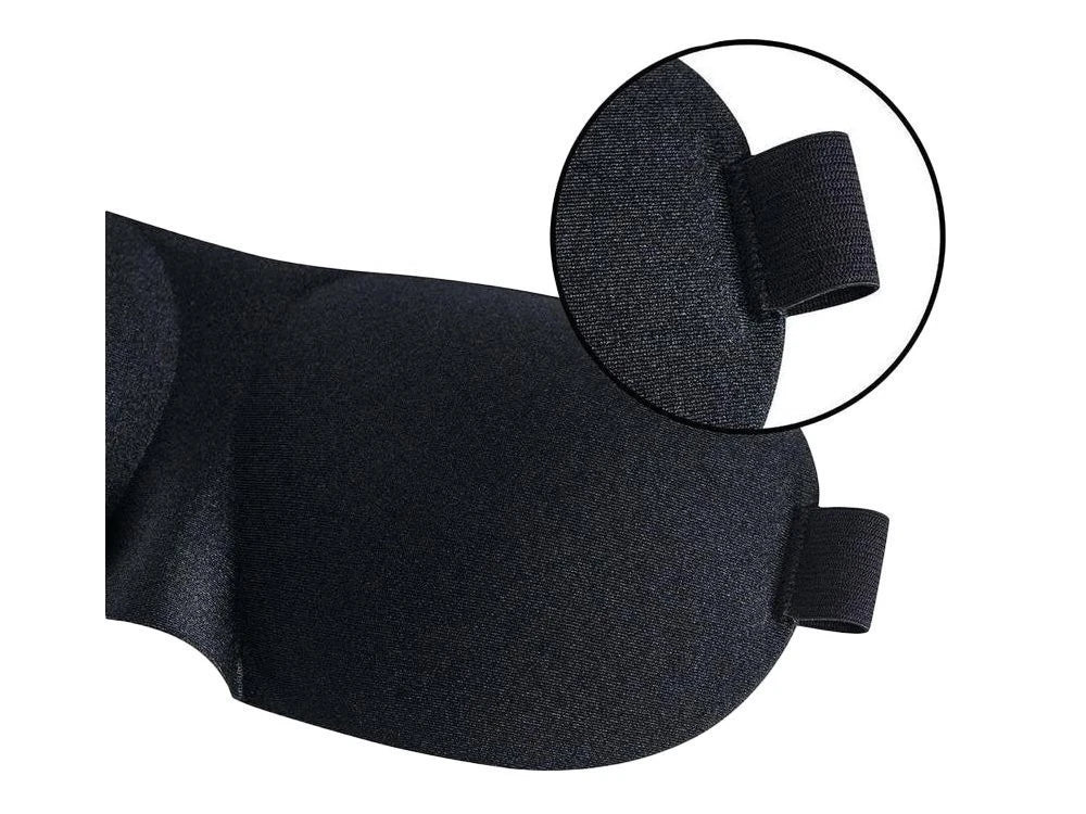 3D Sleep Mask Black – Adjustable Eye Mask with Comfort Padding