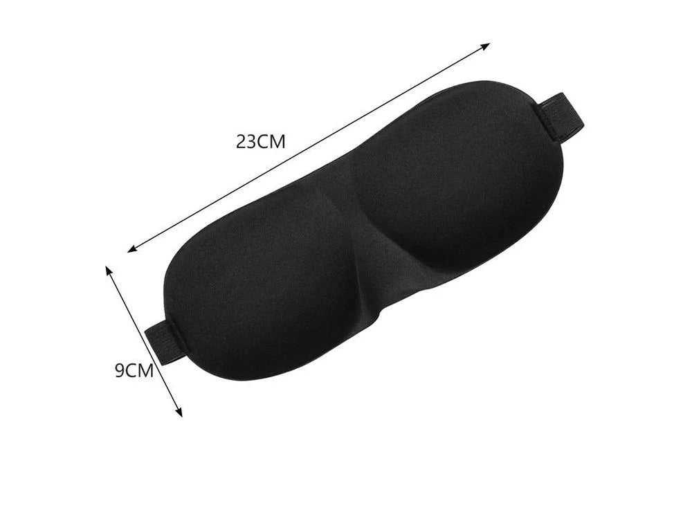 3D Sleep Mask Black – Adjustable Eye Mask with Comfort Padding