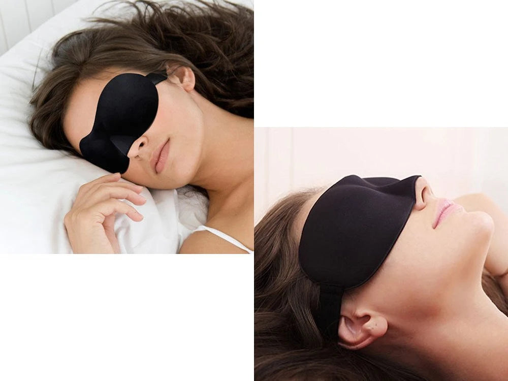 3D Sleep Mask Black – Adjustable Eye Mask with Comfort Padding