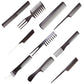 Friseurkamm-Set 10-teilig mit Etui – Haarschneide- und Stylingkämme