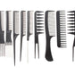 Friseurkamm-Set 10-teilig mit Etui – Haarschneide- und Stylingkämme