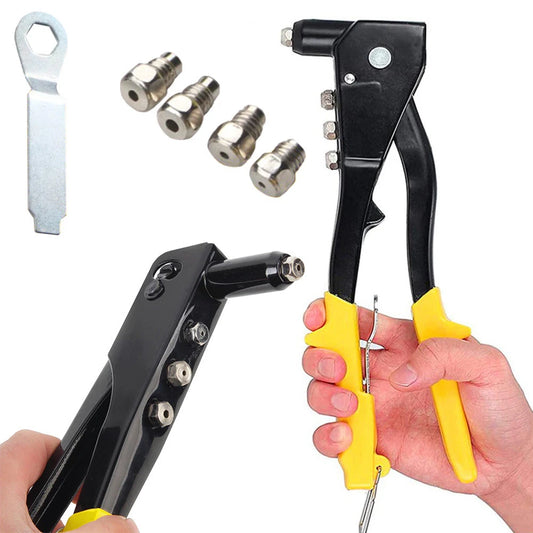 Handnietzange mit 4 Mundstücken – Für Blindnieten 2,4–4,8 mm