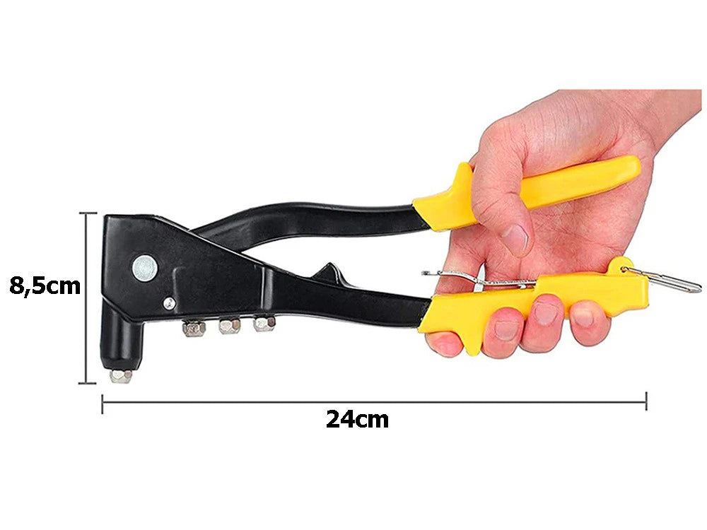 Hand Rivet Pliers with 4 Nozzles – For Blind Rivets 2.4–4.8 mm