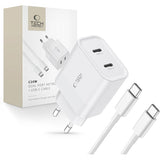 Tech-Protect Ladegerät 20W - USB-C PD & USB-A QC 3.0, Weiß mit Kabel - MIZO.at