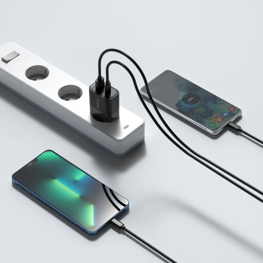 Tech-Protect C30W Charger | USB-C PD 30W & USB-A QC 3.0 | Black - MIZO.at