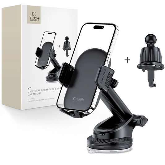 Tech-Protect V7 Car Phone Holder for Cockpit | Air Vent | Black - MIZO.at