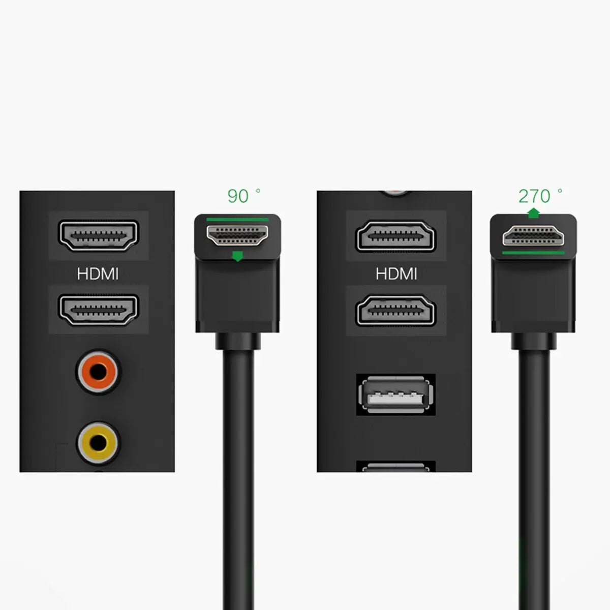 Ugreen HDMI Cable 90° Angle | 4K Video, 1m Length - MIZO.at