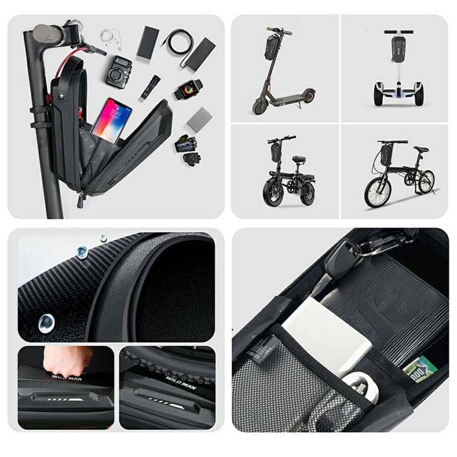 WILDMAN Scooter Frame Bag GD9X Plus | Black | Convenient Storage - MIZO.at