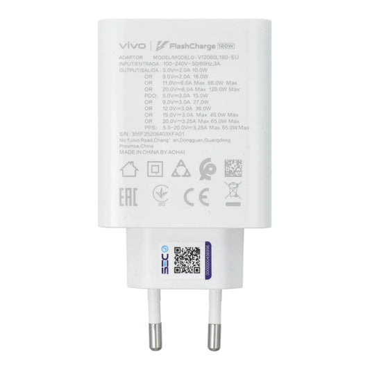 Vivo Original Ladegerät USB-C 120W Flash Charge – Weiß
