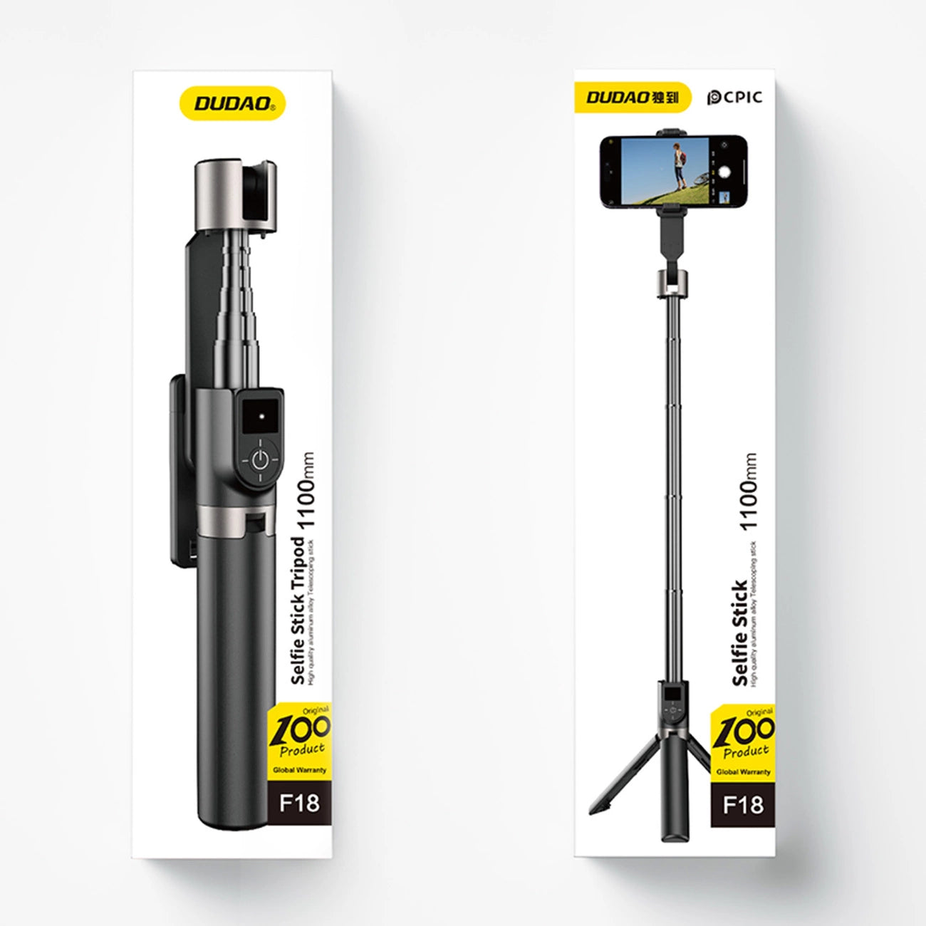 Dudao F18B Selfie Stick with Bluetooth Remote & Tripod - Black - MIZO.at