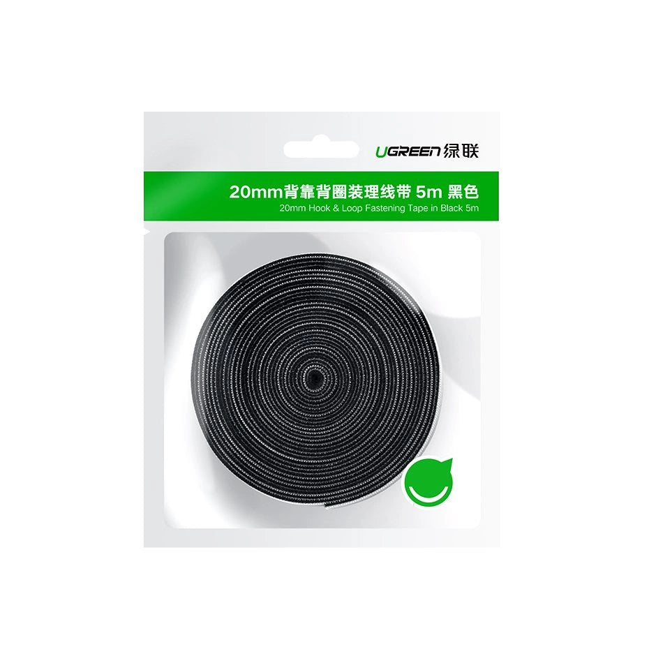UGREEN Cable Organizer | 2M Velcro Cable Management Tape Black - MIZO.at