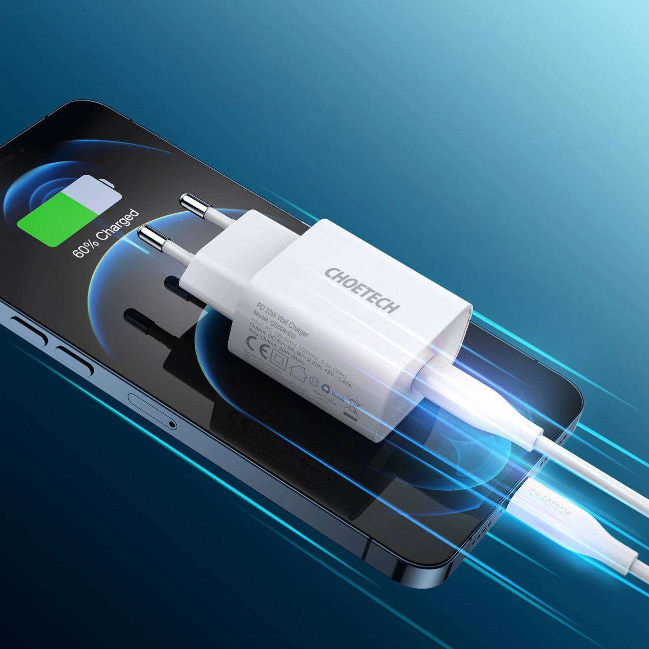 Choetech USB C Charger | 20W PD Fast Wall Adapter Q5004 V4 - MIZO.at