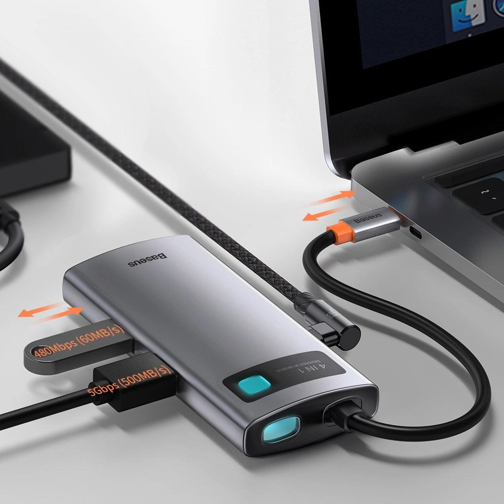 Baseus 4-in-1 USB-C HUB | 100W Power Delivery, 4K HDMI, USB 3.2 - MIZO.at