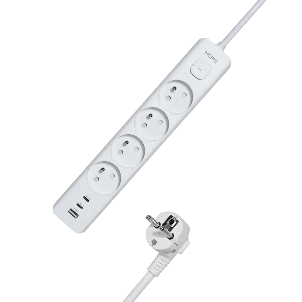 MORRE M406 Steckdosenleiste 4-fach + 3x USB | 1,5 m