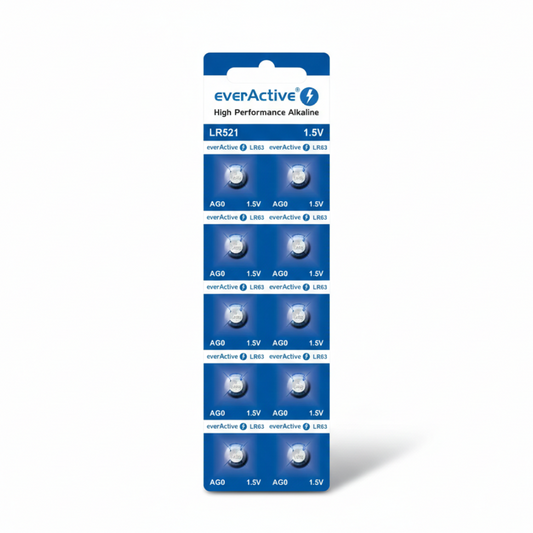 10er Pack EverActive AG0 G0 LR521 Mini Alkaline Batterien