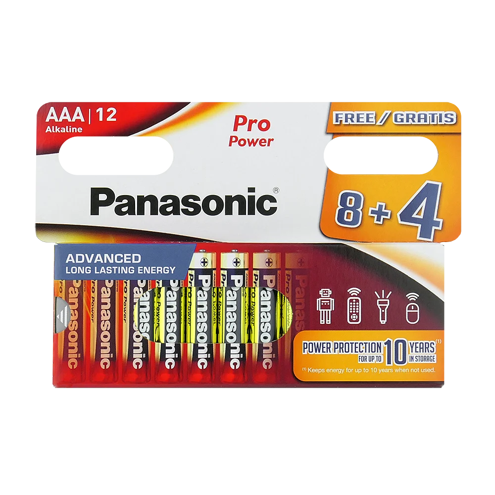12er Pack Panasonic Pro Power AAA LR03 Alkaline Batterien - MIZO.at