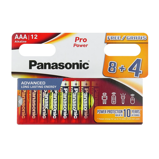 12er Pack Panasonic Pro Power AAA LR03 Alkaline Batterien - MIZO.at