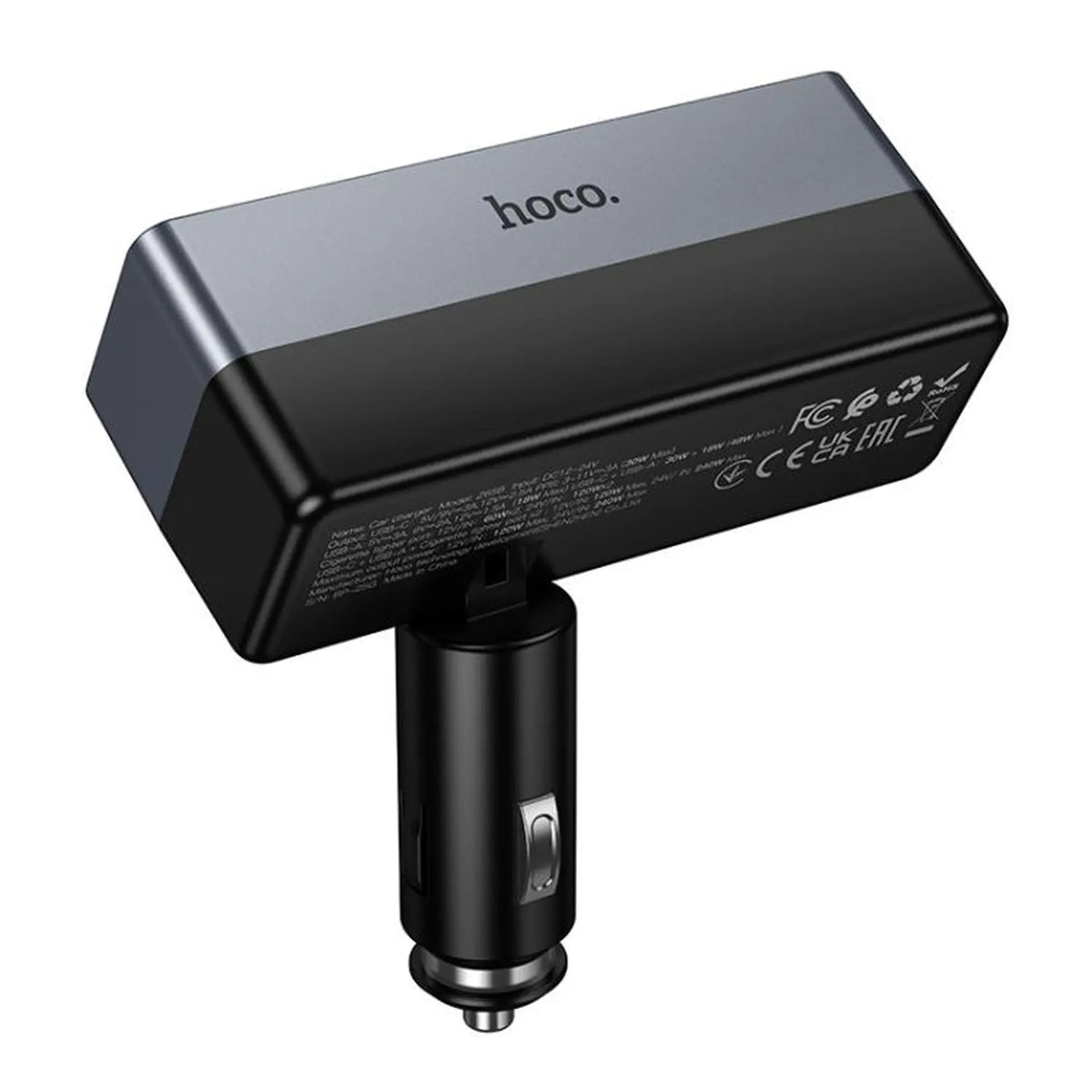 Hoco Z65B KFZ Ladegerät – USB-A, USB-C & 2x 240W, Schwarz