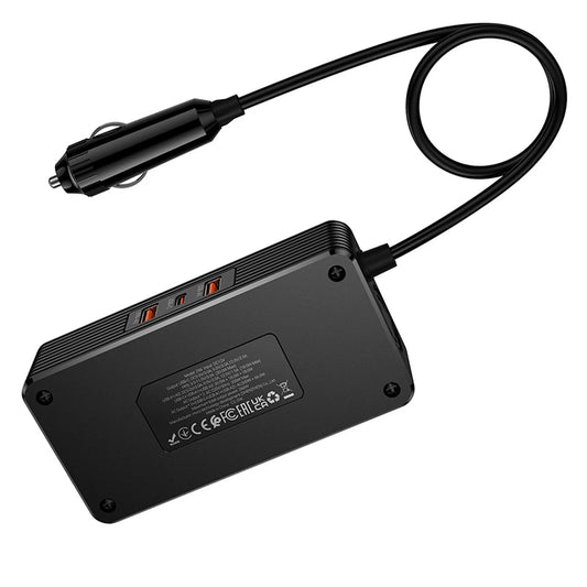 Hoco Z66 KFZ Wechselrichter – 200W, PD 66W, 2x USB, Schwarz