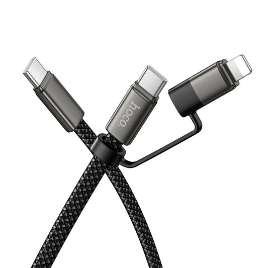 Hoco X125 2in1 USB-C Kabel – USB-C/iP, 60W, 1 m, Schwarz