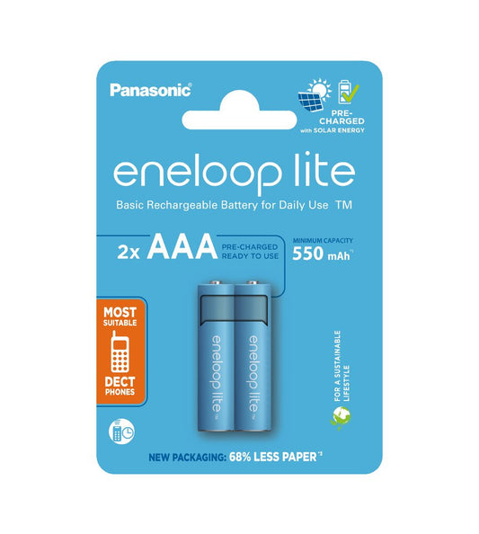 Panasonic Eneloop Lite NEW AAA 550mAh Akku 2er Pack BK-4LCCE